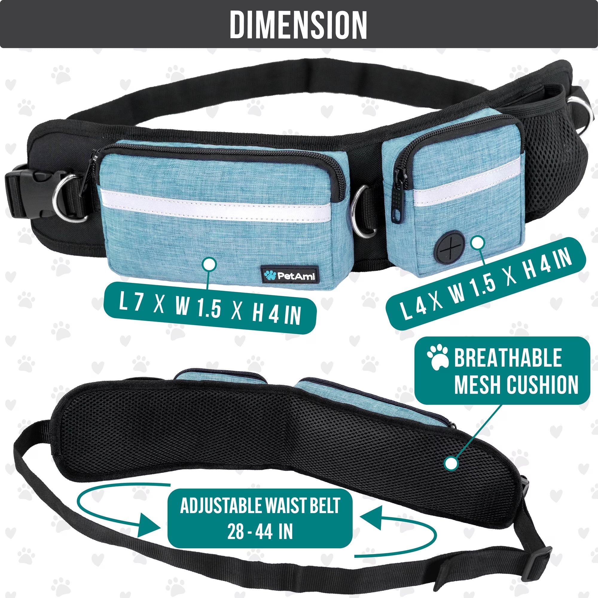 PetAmi Hands Free Dog Leash Belt Bag