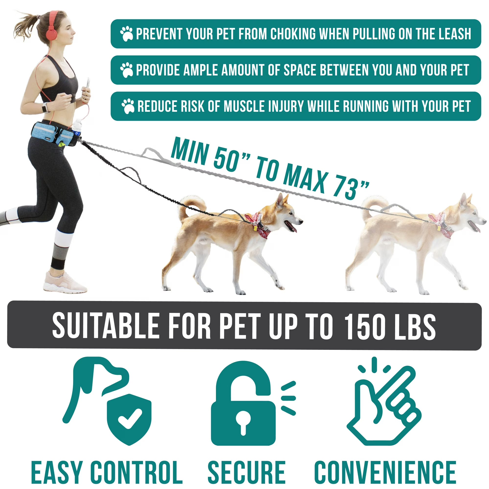 PetAmi Hands Free Dog Leash Belt Bag