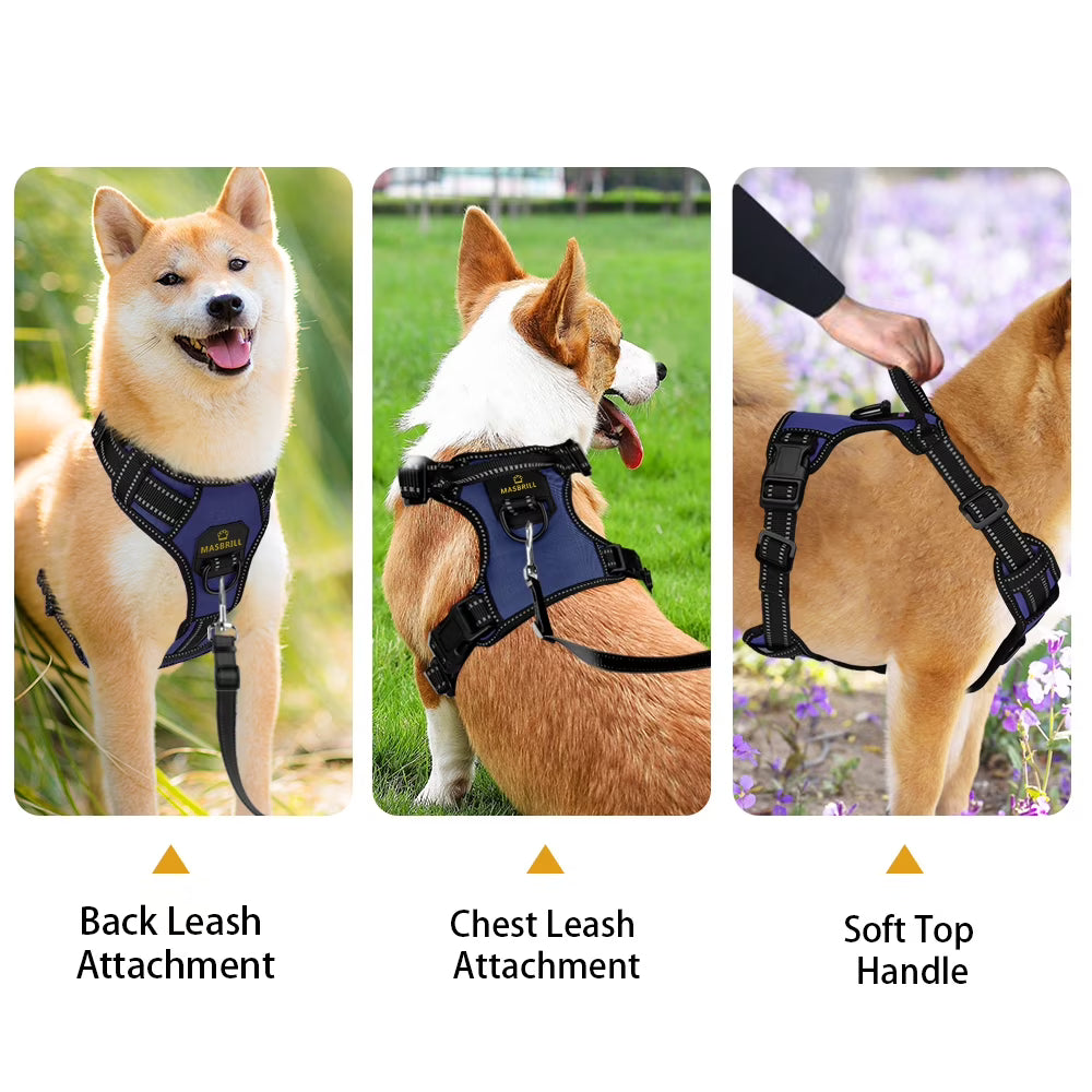 MASBRILL Reflective No-Pull Dog Harness with Handle