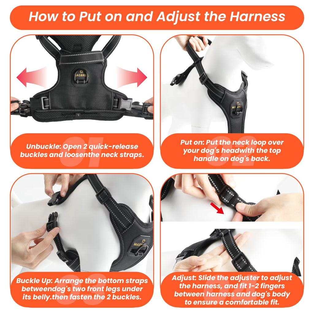MASBRILL Reflective No-Pull Dog Harness with Handle