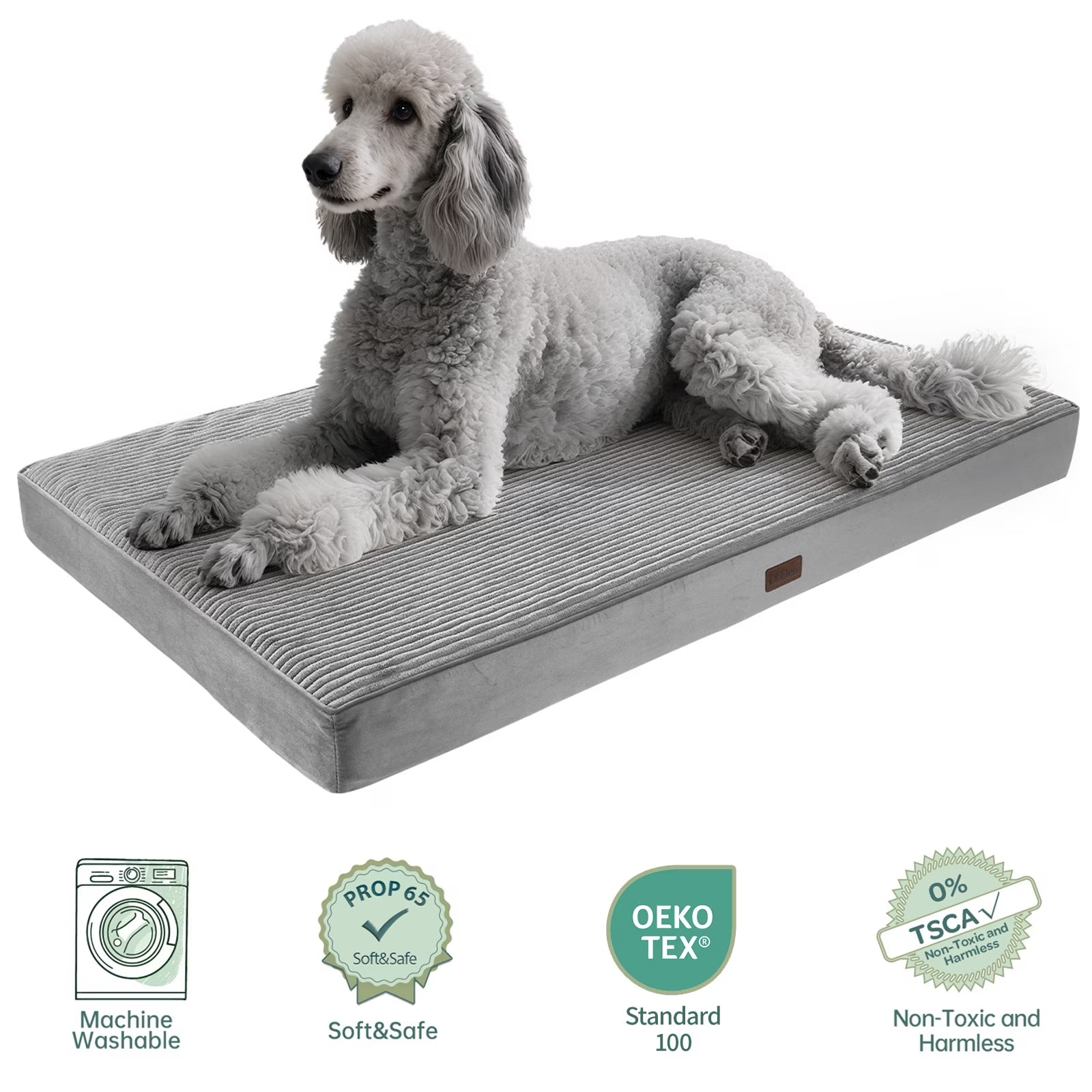 OhGeni Orthopedic Extra Large Dog Bed – Gray 47"