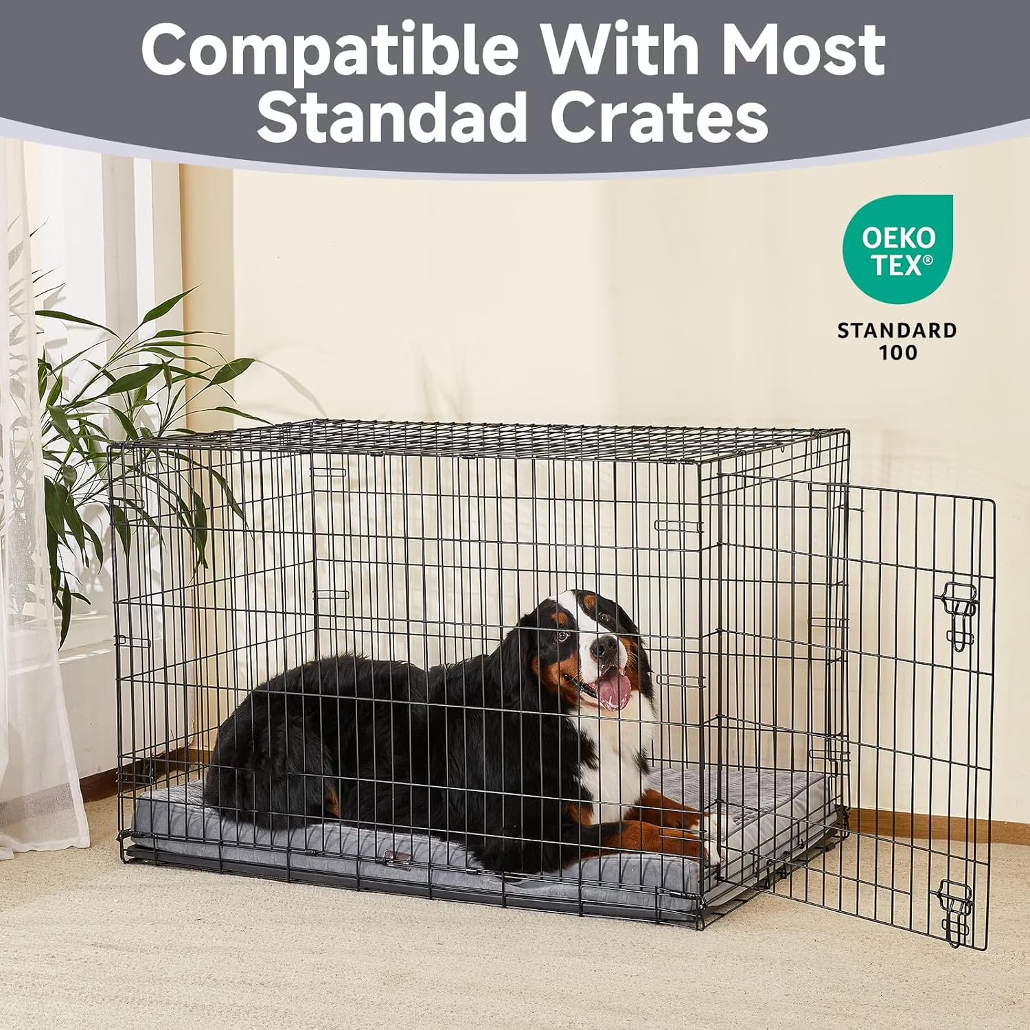 OhGeni Orthopedic Extra Large Dog Bed – Gray 47"