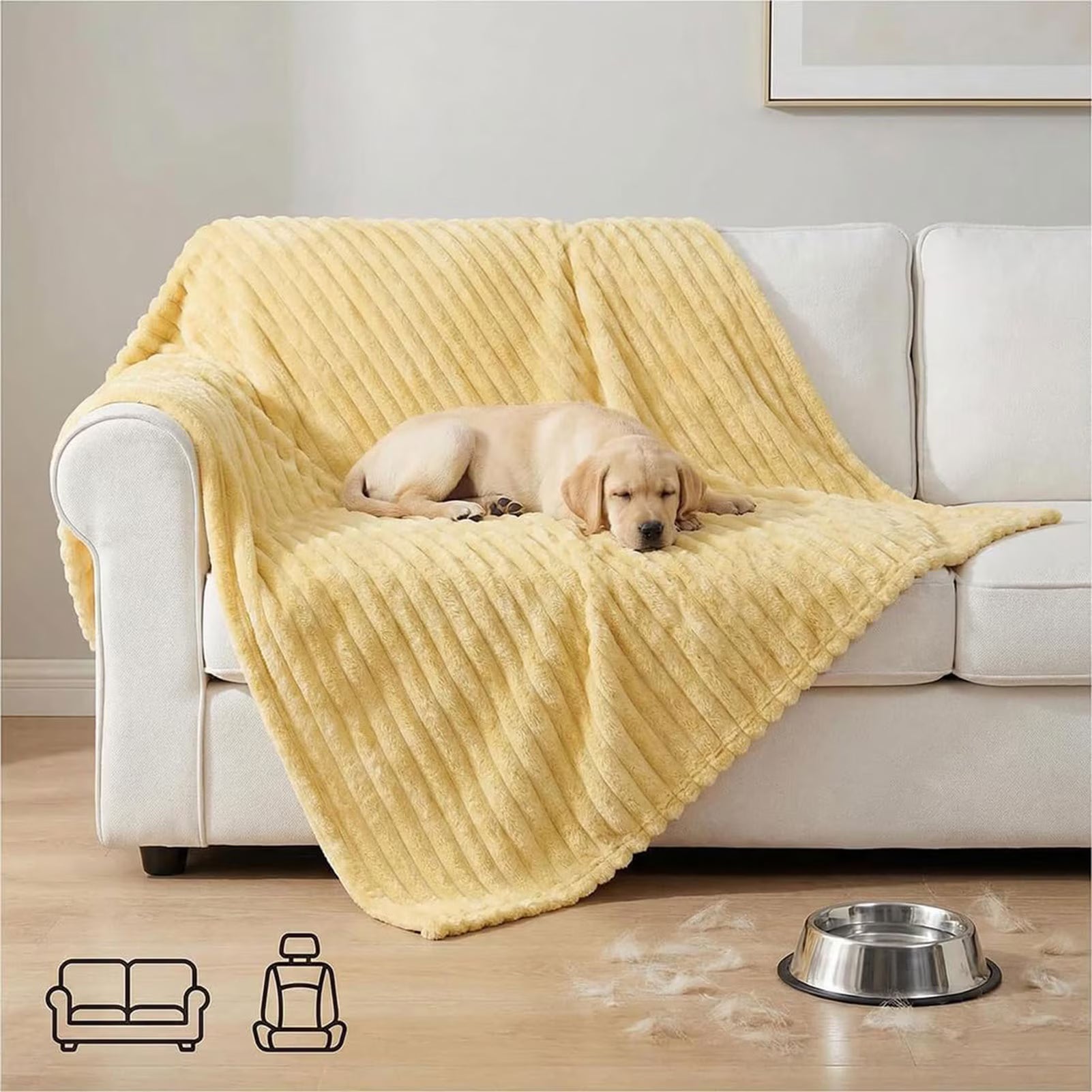 Emotional Support Blanket – Yellow Calming Pet Throw (70 x 100 cm)