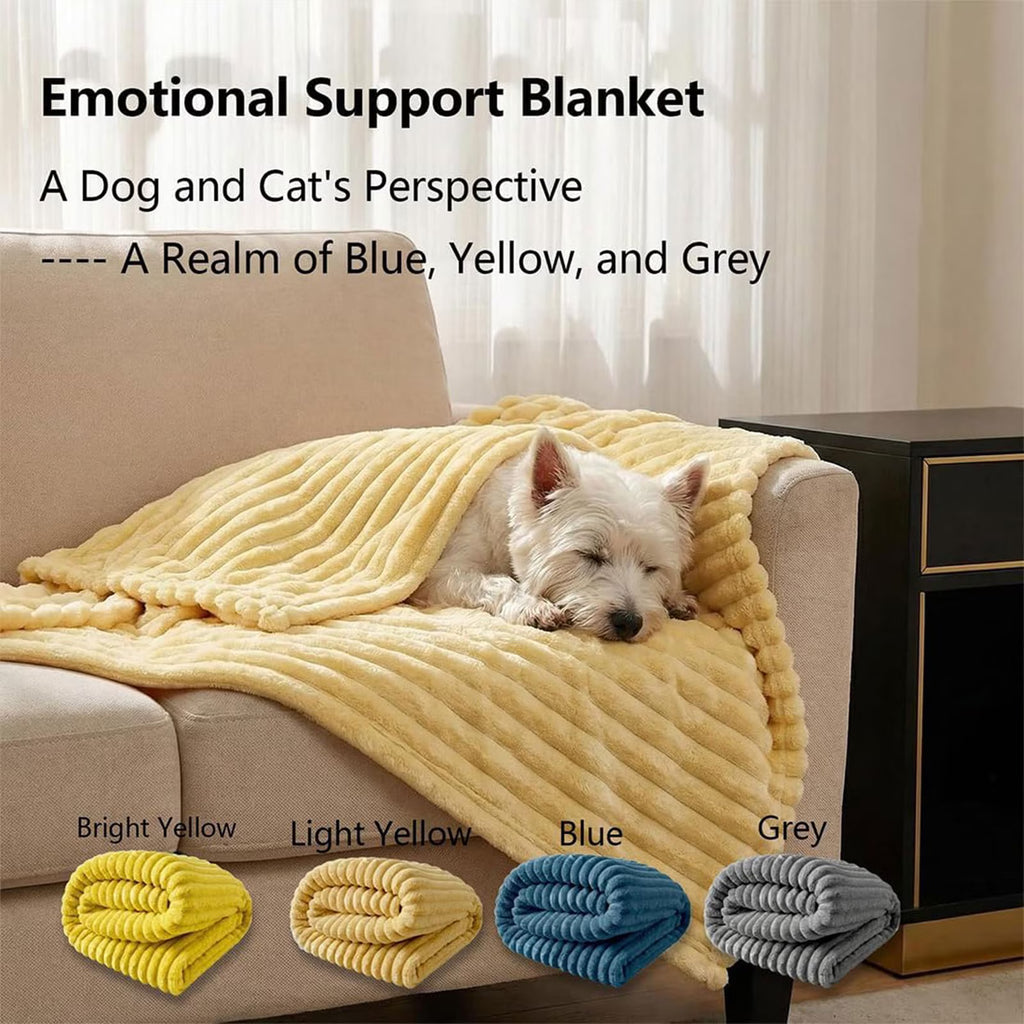 Emotional Support Blanket – Yellow Calming Pet Throw (70 x 100 cm)