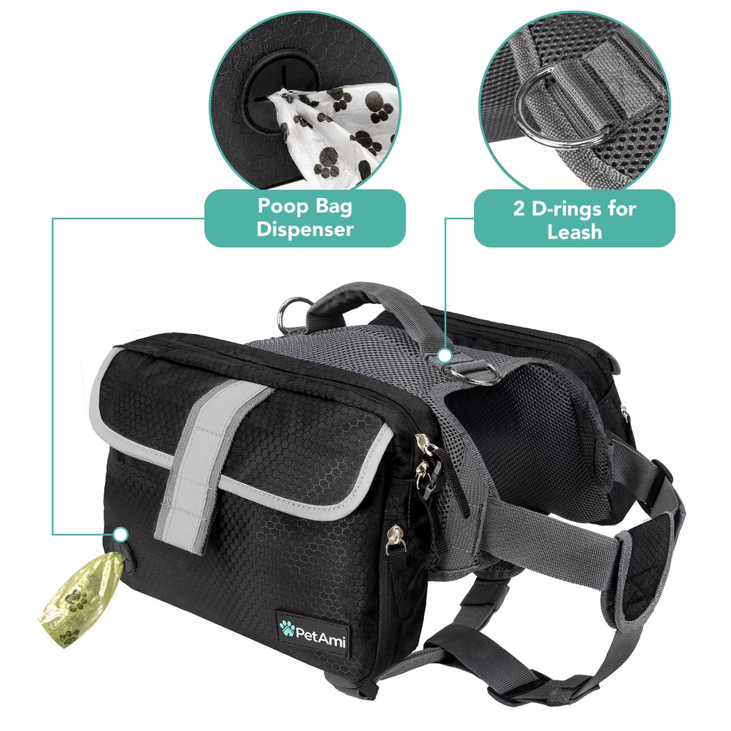 PetAmi Dog Backpack for Medium & Large Dogs