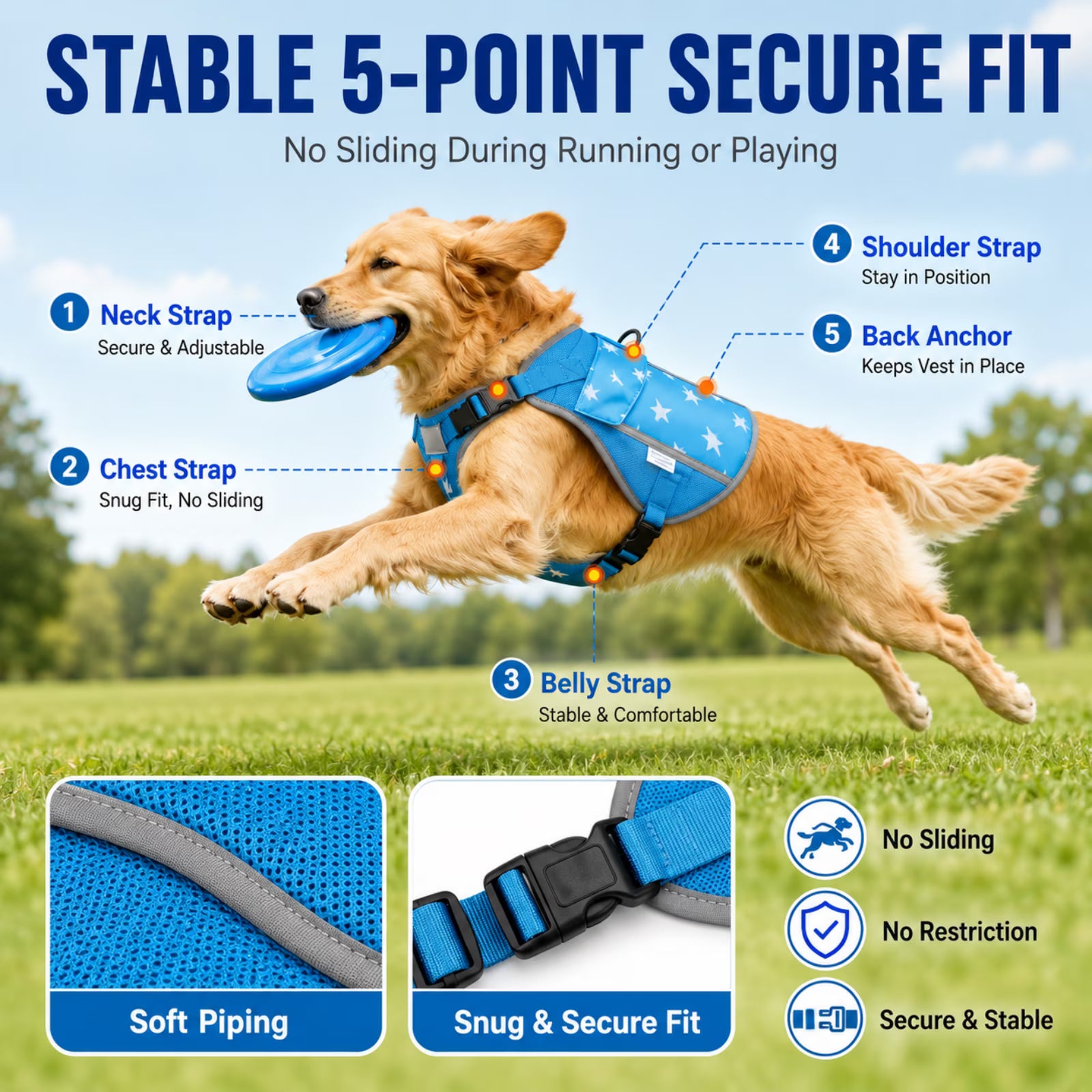 SAVIOR COOL Comfort Dog Cooling Vest – SPF 50+ Sun Protection