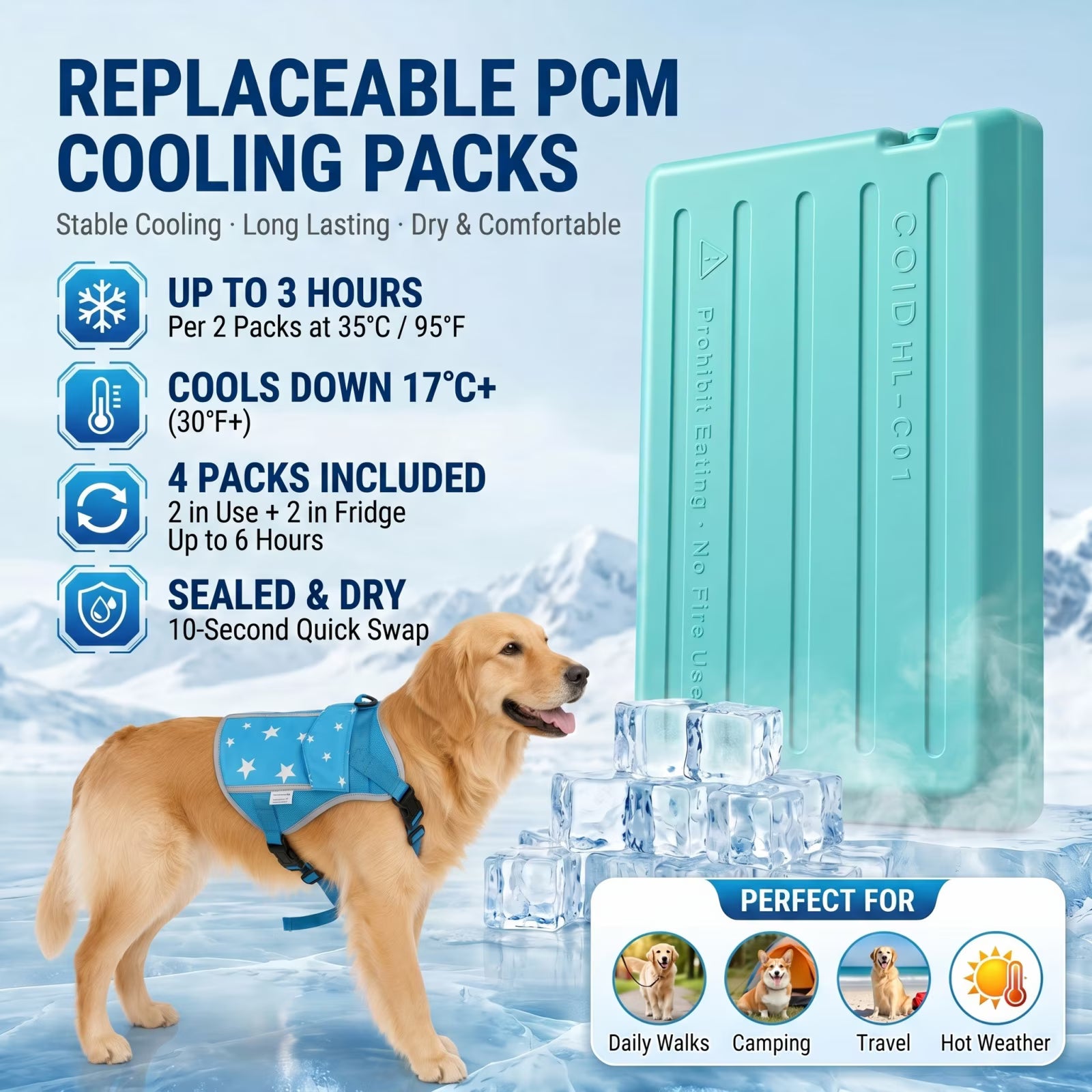 SAVIOR COOL Comfort Dog Cooling Vest – SPF 50+ Sun Protection