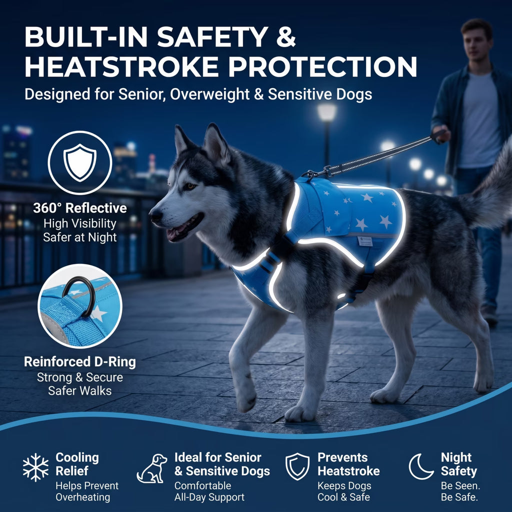 SAVIOR COOL Comfort Dog Cooling Vest – SPF 50+ Sun Protection