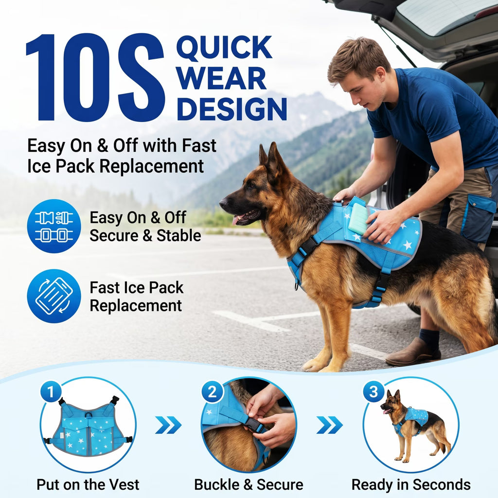 SAVIOR COOL Comfort Dog Cooling Vest – SPF 50+ Sun Protection