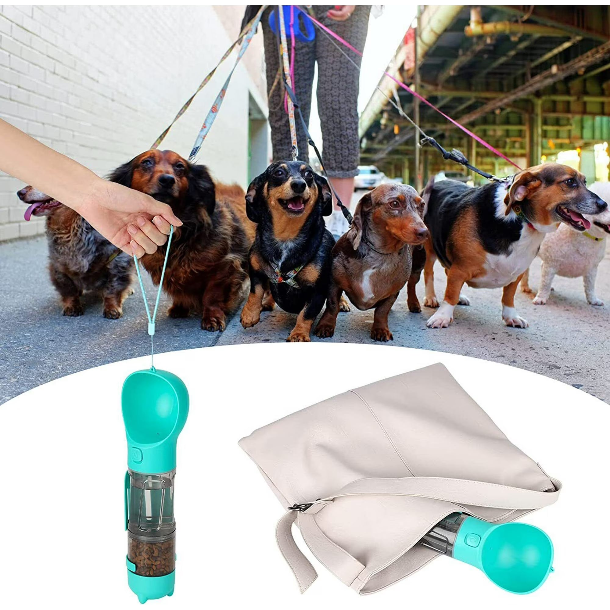 PetTraveler Portable 300ml Leak-Proof Dog Water Bottle with Poop Shovel