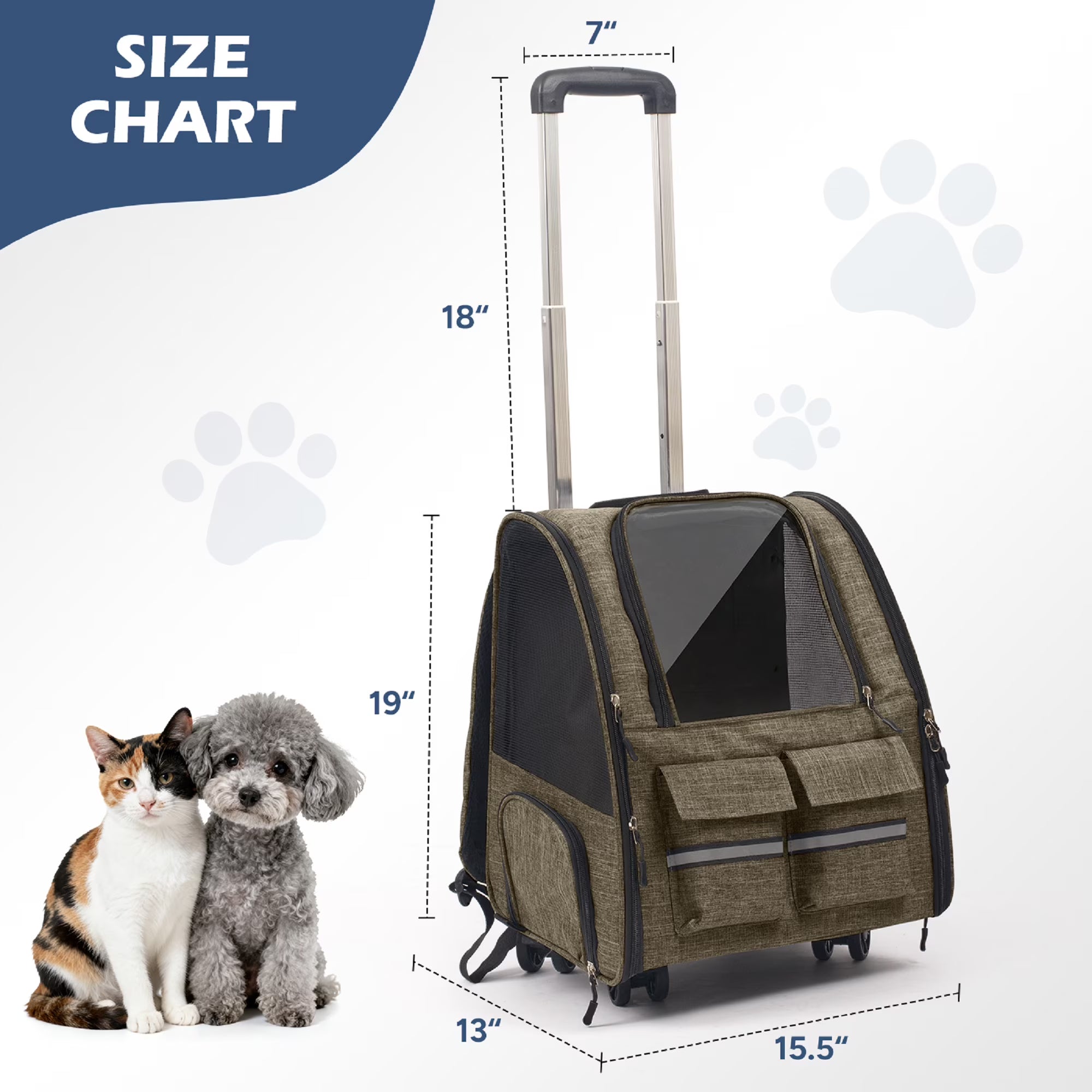 Portable Breathable Pet Trolley Carrier Case
