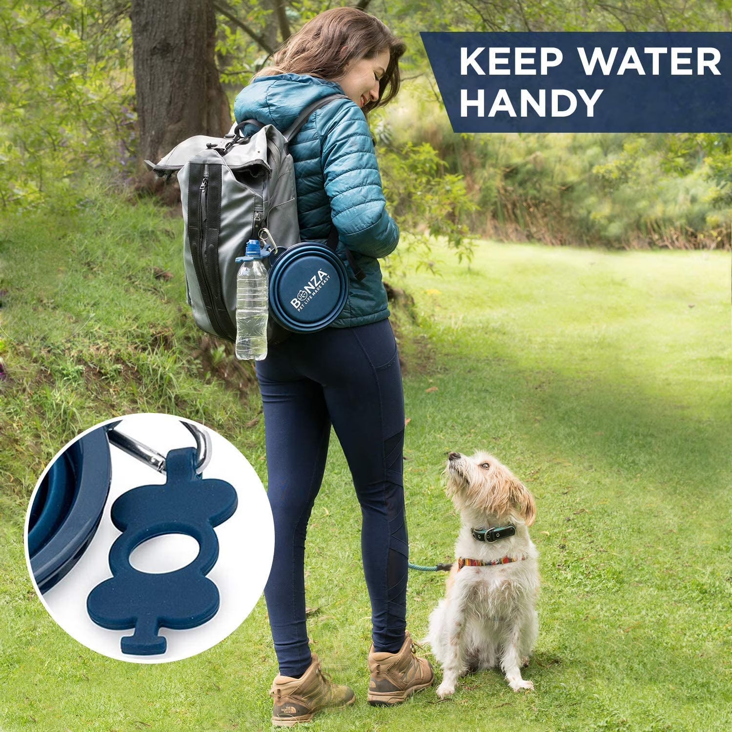 Bonza Collapsible Silicone Dog Bowl – Extra Large