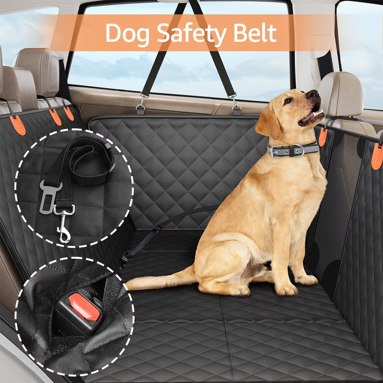 SMATTO Heavy Duty Dog Car Seat Cover – Waterproof Pet Hammock