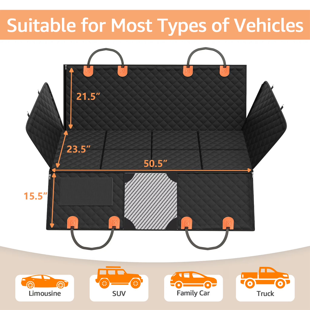 SMATTO Heavy Duty Dog Car Seat Cover – Waterproof Pet Hammock