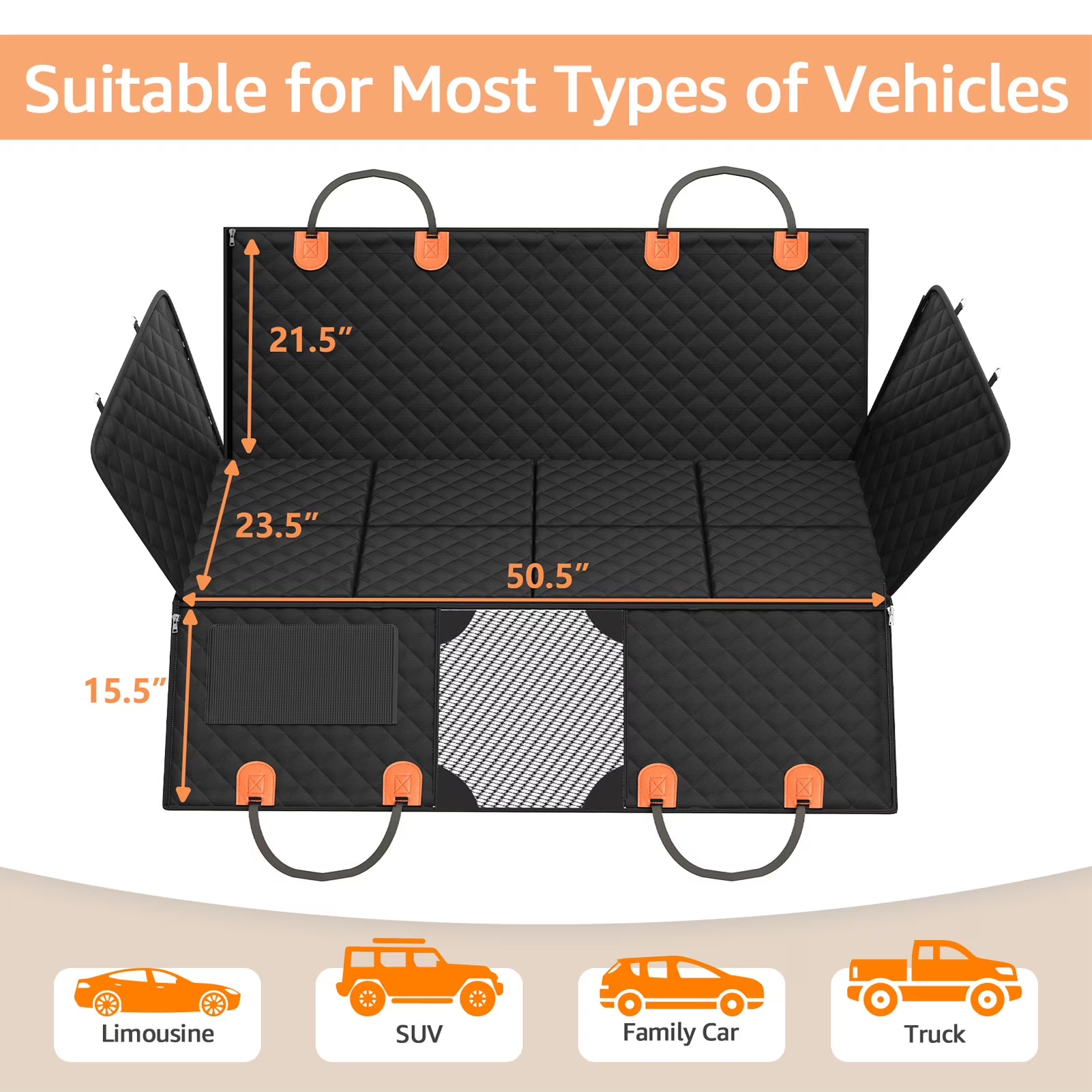 SMATTO Heavy Duty Dog Car Seat Cover – Waterproof Pet Hammock